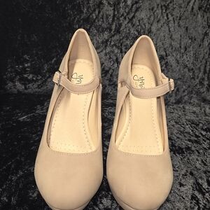 Chic Beige Mary Jane Heels